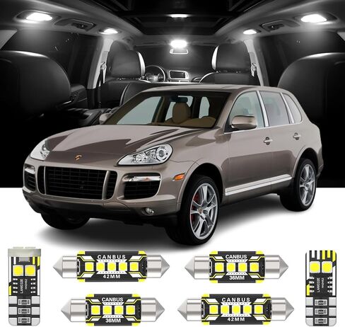 26 Pieces Interior LED Lights Replacement for Porsche Cayenne E1 9PA 955 957 2002-2010 White LED Interior Bulbs + License Plate Lights in Kuwait