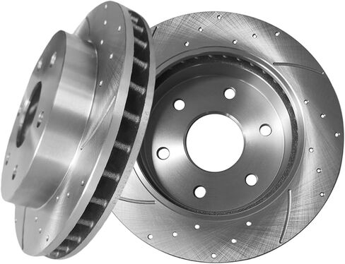 PM Auto Front 294.9mm Drilled Slotted Brake Disc Rotors Compatible With 1992-1999 Chevrolet K1500 Suburban in Kuwait