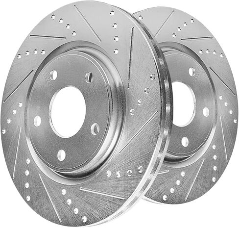 Front Brake Rotors Compatible with 2010 Buick Allure, 2010 2011 2012 2013 2014-2016 Lacrosse, Regal Chevy Equinox Impala Malibu Limited GMC Terrain Saab 9-5, Drilled Slotted Brakes 12.64" Rotor in Saudi Arabia