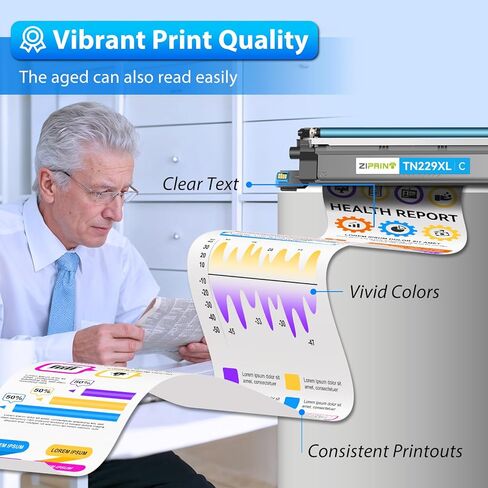 ZIPRINT TN229XL Toner Cartridges 4 Pack Compatible Replacement for Brother MFC-L3780CDW Toner Cartridges MFC-L3720CDW HL-L3280CDW HL-L3220CDW HL-L3300CDW HL-L3295CDW Printer (TN229XLBK/C/M/Y) in Saudi Arabia
