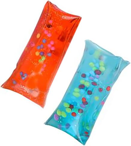 The Dreidel Company Mini Water Wiggler with Confetti, Sensory Toys for Kids, Prizes, Party Favors, Assorted Colors, 2" Inches (2-Pack) in Kuwait
