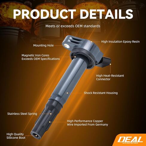 DEAL Set of 6 Ignition Coil Pack + Double Iridium Spark Plugs Compatible With 07-17 Camry 05-18 Avalon 06-12 RAV4 07-16 Sienna 08-16 Highlander 09-16 Venza 07-18 ES350 07-15 RX350 10-15 RX450h 3.5L V6 in Kuwait