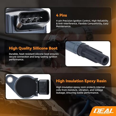 DEAL Set of 6 Ignition Coil Pack + Double Iridium Spark Plugs Compatible With 07-17 Camry 05-18 Avalon 06-12 RAV4 07-16 Sienna 08-16 Highlander 09-16 Venza 07-18 ES350 07-15 RX350 10-15 RX450h 3.5L V6 in Kuwait