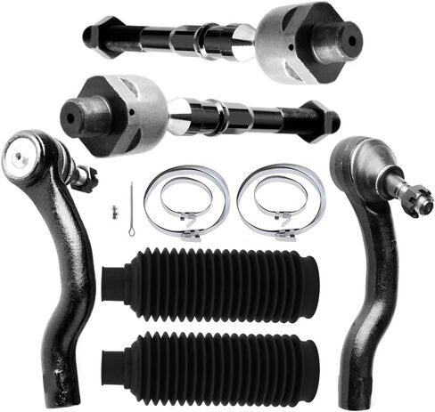 Front Inner Outer Tie Rod End w/Steering Boot fit 2005-2019 for Nissan Frontier for Nissan Pathfinder for Xterra, Front Suspension Kit - 6pc Set in Kuwait