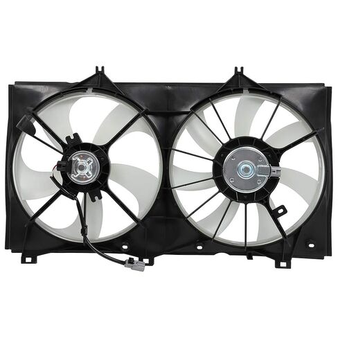 Radiator Cooling Fan Dual Fans 6010195 Compatible with 2010 2011 for Toyota for Camry 2009 2010 2011 2012 2013 2014 2015 2016 for Toyota for Venza Radiator Condenser Fan Assembly Black in Kuwait