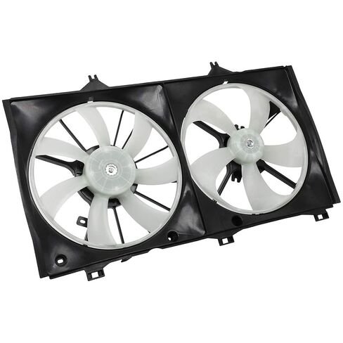Radiator Cooling Fan Dual Fans 6010195 Compatible with 2010 2011 for Toyota for Camry 2009 2010 2011 2012 2013 2014 2015 2016 for Toyota for Venza Radiator Condenser Fan Assembly Black in Kuwait