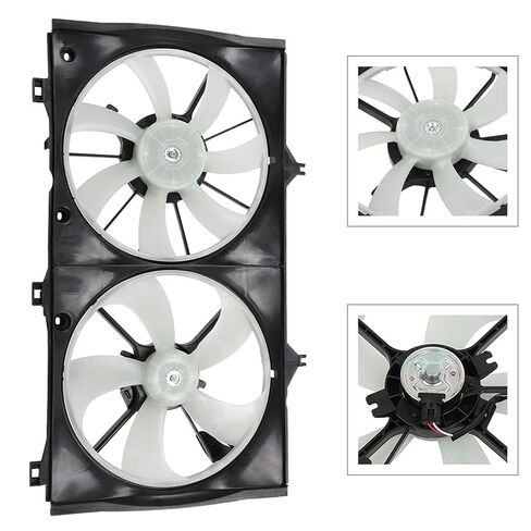 Radiator Cooling Fan Dual Fans 6010195 Compatible with 2010 2011 for Toyota for Camry 2009 2010 2011 2012 2013 2014 2015 2016 for Toyota for Venza Radiator Condenser Fan Assembly Black in Kuwait