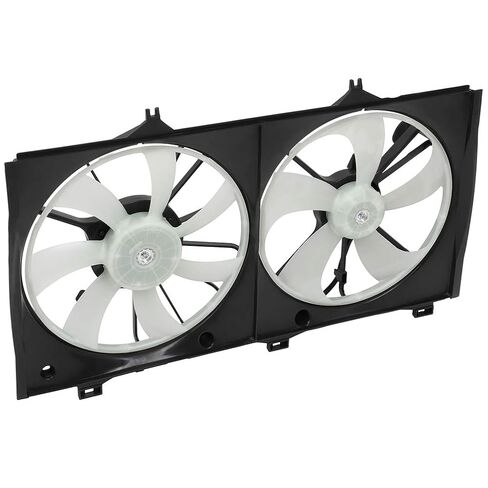 Radiator Cooling Fan Dual Fans 6010195 Compatible with 2010 2011 for Toyota for Camry 2009 2010 2011 2012 2013 2014 2015 2016 for Toyota for Venza Radiator Condenser Fan Assembly Black in Kuwait