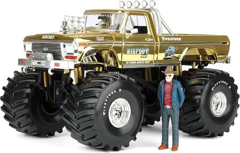 Greenlight 1/18 Gold Chrome Bigfoot #1 الذكرى الخمسين لعام 1979 Ford F-250 Monster Truck مع تمثال Bob Chandler، إصدار محدود، GLT13715 in Kuwait