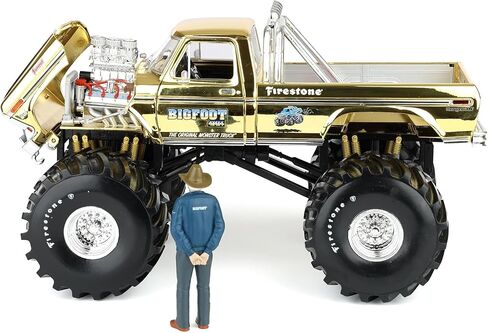 Greenlight 1/18 Gold Chrome Bigfoot #1 الذكرى الخمسين لعام 1979 Ford F-250 Monster Truck مع تمثال Bob Chandler، إصدار محدود، GLT13715 in Kuwait