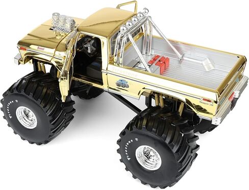 Greenlight 1/18 Gold Chrome Bigfoot #1 الذكرى الخمسين لعام 1979 Ford F-250 Monster Truck مع تمثال Bob Chandler، إصدار محدود، GLT13715 in Kuwait