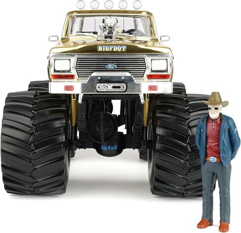 Greenlight 1/18 Gold Chrome Bigfoot #1 الذكرى الخمسين لعام 1979 Ford F-250 Monster Truck مع تمثال Bob Chandler، إصدار محدود، GLT13715 in Kuwait
