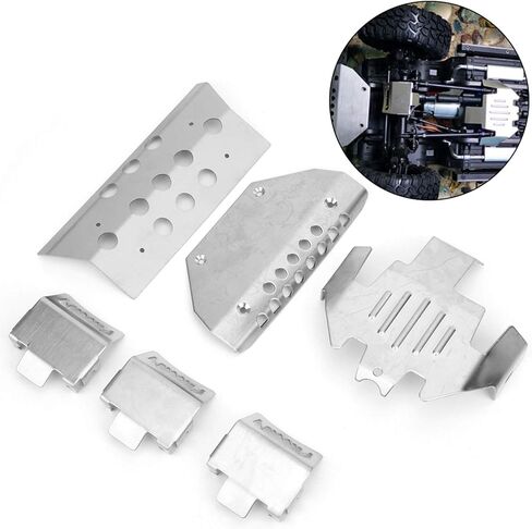 Parts Armor 15×12×4 6 Piece Set Front & Rear Axle Chassis Skid Plate Fit for trx6 G63 6 Wheel RC Car in Kuwait