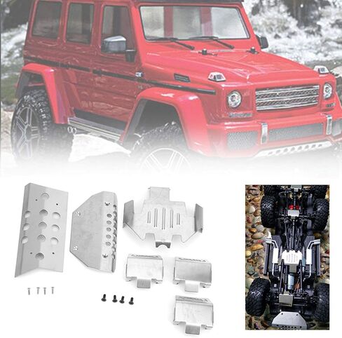 Parts Armor 15×12×4 6 Piece Set Front & Rear Axle Chassis Skid Plate Fit for trx6 G63 6 Wheel RC Car in Kuwait