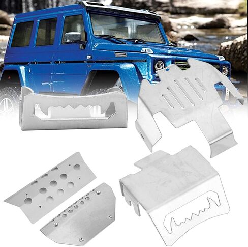 Parts Armor 15×12×4 6 Piece Set Front & Rear Axle Chassis Skid Plate Fit for trx6 G63 6 Wheel RC Car in Kuwait
