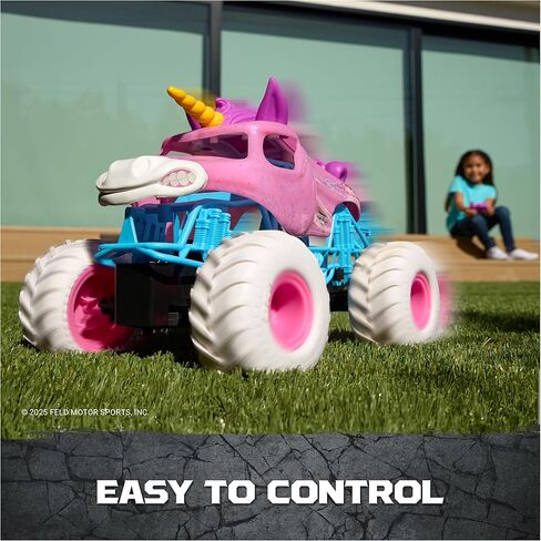 Monster Jam, Official Sparkle Smash Remote Control Vehicle Indoor & Outdoor, 1:15 Scale, 2.4 GHz, Toys for Boys and Girls Ages 4 and Up in Kuwait