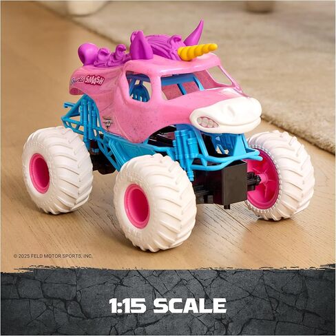 Monster Jam, Official Sparkle Smash Remote Control Vehicle Indoor & Outdoor, 1:15 Scale, 2.4 GHz, Toys for Boys and Girls Ages 4 and Up in Kuwait