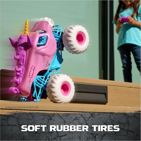 Monster Jam, Official Sparkle Smash Remote Control Vehicle Indoor & Outdoor, 1:15 Scale, 2.4 GHz, Toys for Boys and Girls Ages 4 and Up in Kuwait