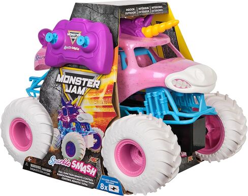 Monster Jam, Official Sparkle Smash Remote Control Vehicle Indoor & Outdoor, 1:15 Scale, 2.4 GHz, Toys for Boys and Girls Ages 4 and Up in Kuwait