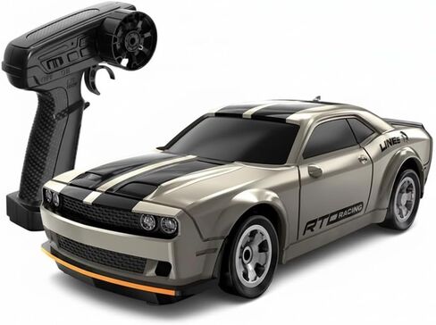 Mini RC Drift Car 1:64 Scale, Remote Control Car with LED Lights & 2-Speed Modes, Upgraded 2.4G Wireless Radio Remote Control for Multi-Users Challenge (Gray) in Kuwait
