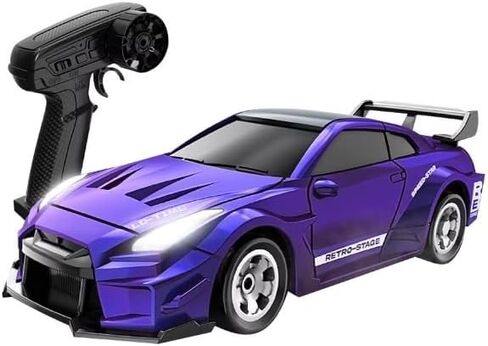 Mini RC Drift Car 1:64 Scale, Remote Control Car with LED Lights & 2-Speed Modes, Upgraded 2.4G Wireless Radio Remote Control for Multi-Users Challenge (Gray) in Kuwait