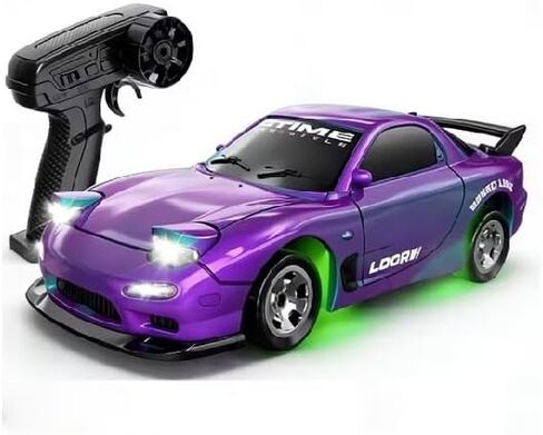 Mini RC Drift Car 1:64 Scale, Remote Control Car with LED Lights & 2-Speed Modes, Upgraded 2.4G Wireless Radio Remote Control for Multi-Users Challenge (Gray) in Kuwait