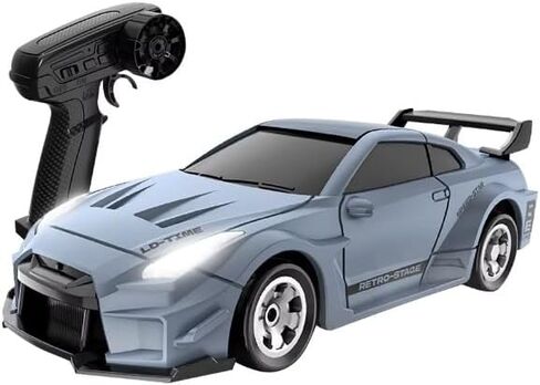 Mini RC Drift Car 1:64 Scale, Remote Control Car with LED Lights & 2-Speed Modes, Upgraded 2.4G Wireless Radio Remote Control for Multi-Users Challenge (Gray) in Kuwait