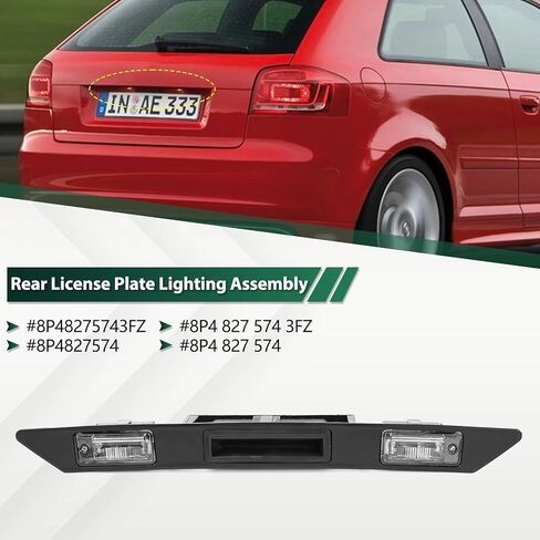 Compatible with A4 B6 2001-2005, Compatible with A4 B7 2005-2008, Compatible with A6 C6 2004-2011 Rear Trunk Lid Handle License Plate Light 8P4827574 8P48275743FZ in Kuwait