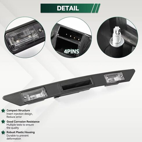 Compatible with A4 B6 2001-2005, Compatible with A4 B7 2005-2008, Compatible with A6 C6 2004-2011 Rear Trunk Lid Handle License Plate Light 8P4827574 8P48275743FZ in Kuwait