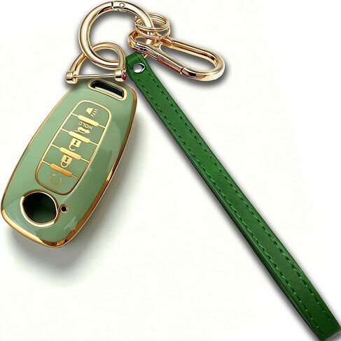 for Nissan Key Fob Cover with Keychain for 2023-2026 Rogue Pathfinder Kicks 2024-2026 Sentra Full Protection Case (Gold-Green, 5 Buttons) in Kuwait