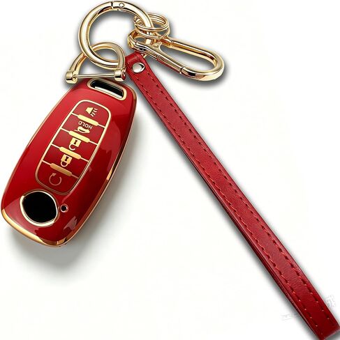 for Nissan Key Fob Cover with Keychain for 2023-2026 Rogue Pathfinder Kicks 2024-2026 Sentra Full Protection Case (Gold-Green, 5 Buttons) in Saudi Arabia