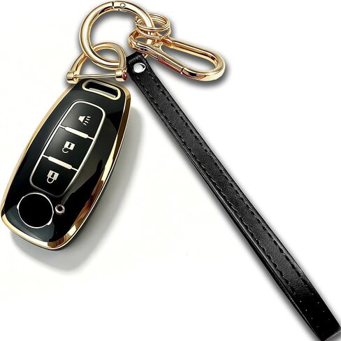 for Nissan Key Fob Cover with Keychain for 2023-2026 Rogue Pathfinder Kicks 2024-2026 Sentra Full Protection Case (Gold-Green, 5 Buttons) in Kuwait