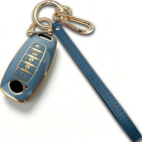 for Nissan Key Fob Cover with Keychain for 2023-2026 Rogue Pathfinder Kicks 2024-2026 Sentra Full Protection Case (Gold-Green, 5 Buttons) in Kuwait