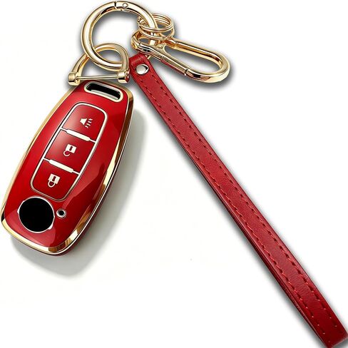 for Nissan Key Fob Cover with Keychain for 2023-2026 Rogue Pathfinder Kicks 2024-2026 Sentra Full Protection Case (Gold-Green, 5 Buttons) in Kuwait