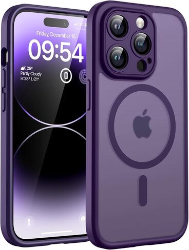 TOCOL Magnetic for iPhone 14 Pro Max Case, Upgraded Full Camera Protection, Compatible with Magsafe, Drop Protection, Translucent Matte Back Bumper Phone Cover 6.7-Inch（Midnight Purple） in Saudi Arabia