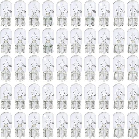 50PCS T10 12V 5W Flat Foot Mini Bulbs, Quartz Glass Automotive Lighting Components, for Vehicle Brake Turn Signal Instrument Width Indicator Lights, Auto Lighting Replacement Accessories in Saudi Arabia
