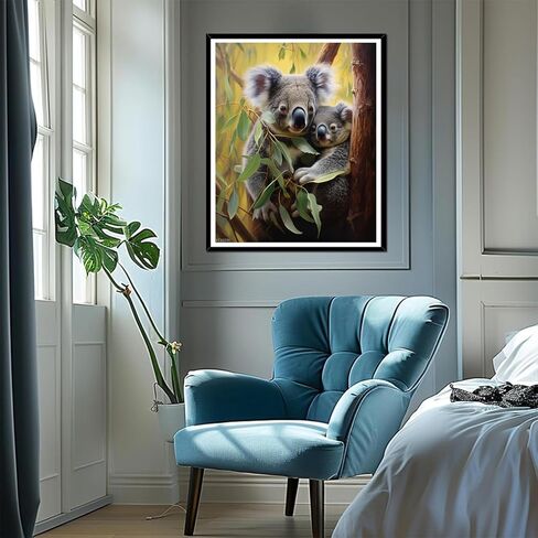 XTXGERL DIY Paint by Numbers for Adults Beginner, Friendly Koalas in Eucalyptus Dreams, Paint by Numbers Kit Koalas Painting by Numbers for Adults, 16" x 20" in Kuwait
