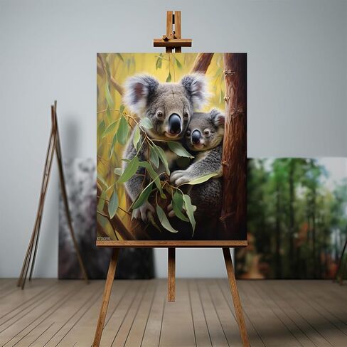 XTXGERL DIY Paint by Numbers for Adults Beginner, Friendly Koalas in Eucalyptus Dreams, Paint by Numbers Kit Koalas Painting by Numbers for Adults, 16" x 20" in Kuwait