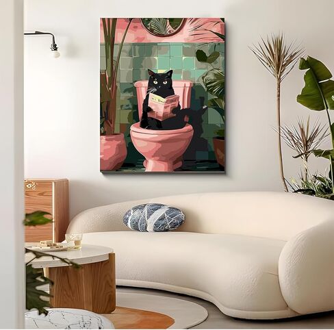 APVZARHT Black Cat Paint by Numbers for Adults, Paint by Numbers Kit on Canvas for Beginners, Painting Set Craft Supplies and Acrylic Paint by Number Kits for Home Wall Decor 16x20 Inch in Kuwait