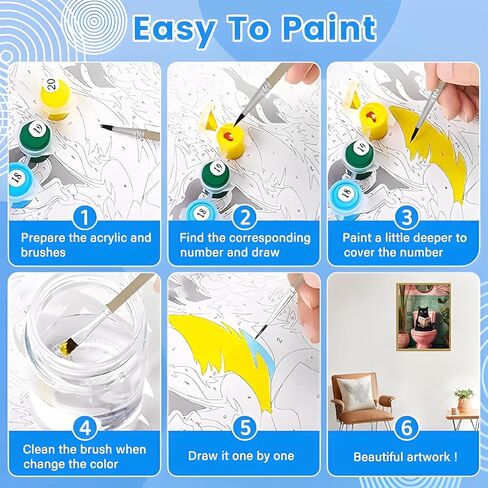 APVZARHT Black Cat Paint by Numbers for Adults, Paint by Numbers Kit on Canvas for Beginners, Painting Set Craft Supplies and Acrylic Paint by Number Kits for Home Wall Decor 16x20 Inch in Kuwait