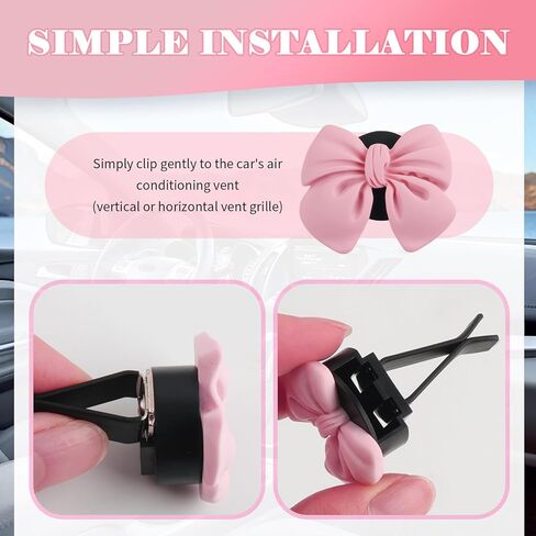 6PCS Bow Car Vent Clips,Sweet Air Vent Clips as New Driver Gifts & Car Vents Accessories,Cute Cars Clip for Vents as Girly Cars Accessories for Women Fit Most Vehicles in Saudi Arabia