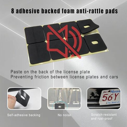 2 Pack License Plate Covers - Clear License Plate Protector, Unbreakable Transparency Plastic Car Tag Cover for Universal Vehicles, Front Rear Fit with Screws & Caps (with Tire Valve Caps) in Kuwait