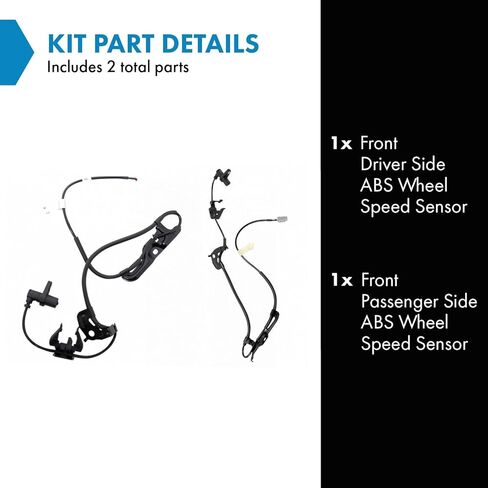 TRQ Front ABS Wheel Speed Sensor Set Compatible with 2007-2012 Lexus ES350 2007-2011 Toyota Camry in Kuwait