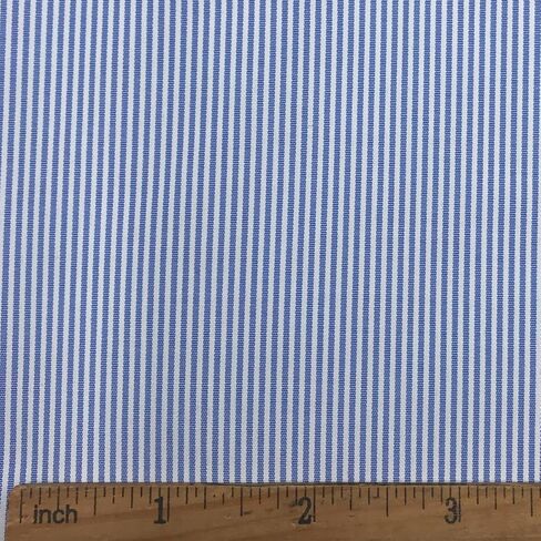 Blue White Striped Fabric,1/16" Pinstripe, Polycotton Width 57 Inch (1 Yard pre Cut) in Kuwait