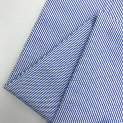 Blue White Striped Fabric,1/16" Pinstripe, Polycotton Width 57 Inch (1 Yard pre Cut) in Kuwait