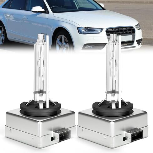 Headlight Bulbs License Plate Lights Fit For Audi A4 2010-2012, D3S High Low Beam Xenon HID Bulbs +H11 Fog Lights + License Plate Lights, Super Bright 6000K White, Pack of 6 in Kuwait