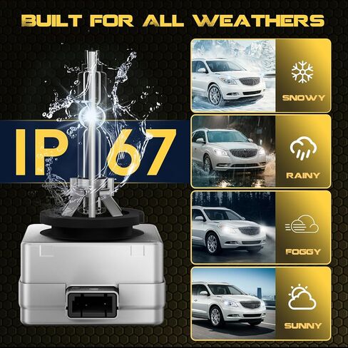EASY EAGLE D3S HID Xenon Headlight Bulbs Fit for Buick Enclave 2013-2017 Envision LaCrosse Regal 2014-2018 6000K Cool White High & Low Beam Replacement Bulb 35W, Pack of 2 in Saudi Arabia
