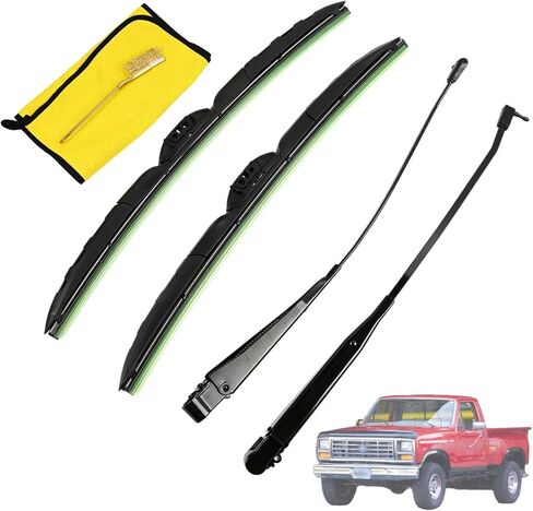 1 Pair Front Windshield Wiper Arm W/Blades Kit Compatible with Ford F-100 F-150 F-250 F-350 Bronco F-Super Duty 1980-1997, Replace E4TZ-17526-C E7TZ-17526-B in Kuwait