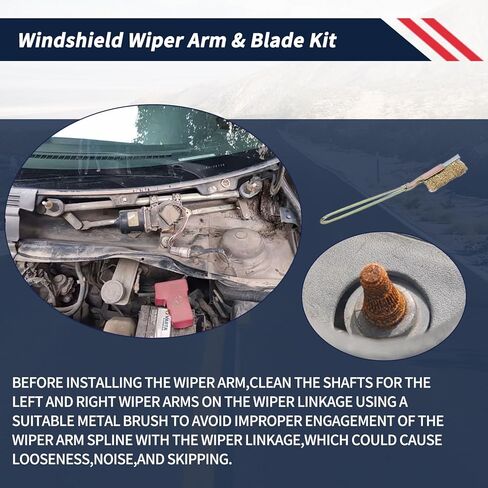 1 Pair Front Windshield Wiper Arm W/Blades Kit Compatible with Ford F-100 F-150 F-250 F-350 Bronco F-Super Duty 1980-1997, Replace E4TZ-17526-C E7TZ-17526-B in Kuwait