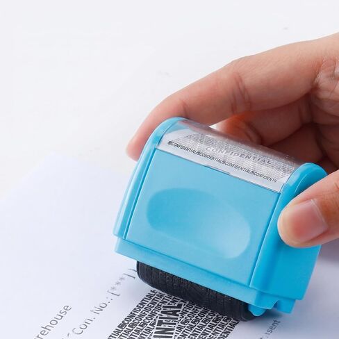 Security Envelopes, 36mm Wide Blue Privacy Stamp Roller Shipping Envelopes Confidential Identity Theft Protection Address Blocker Ink Roller for Identity Protection Information Seal in Kuwait